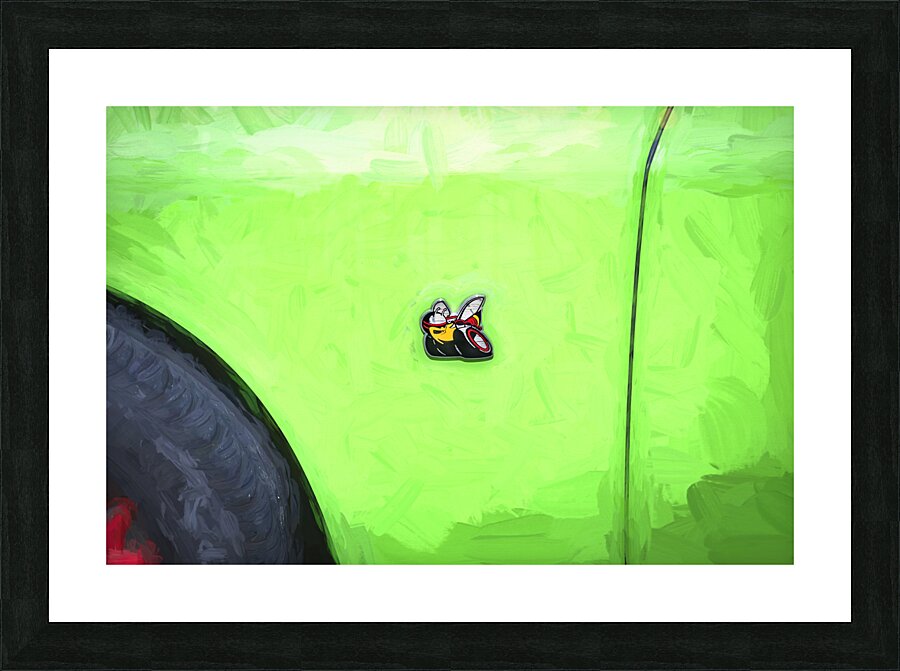 2020 Green Dodge Challenger Hemi RT Shaker X2 16 Picture Frame print