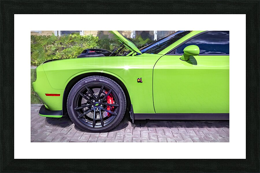 2020 Green Dodge Challenger Hemi RT Shaker X2 23 Picture Frame print