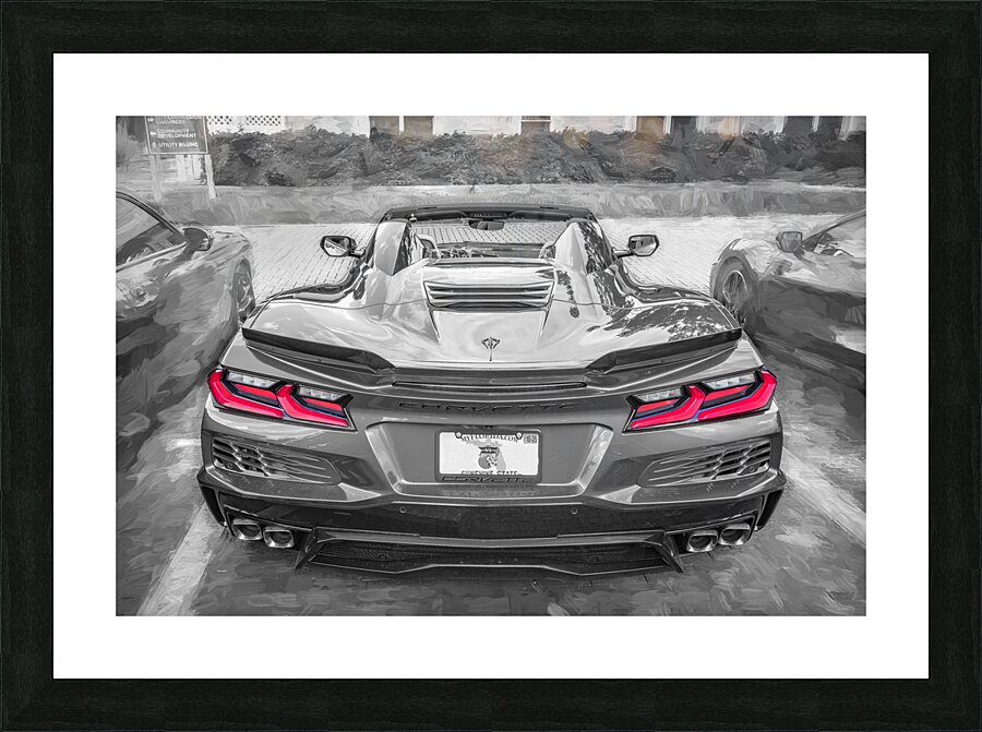 2024 Red Mistic Chevrolet Corvette E RAY Convertible X1  7 Picture Frame print