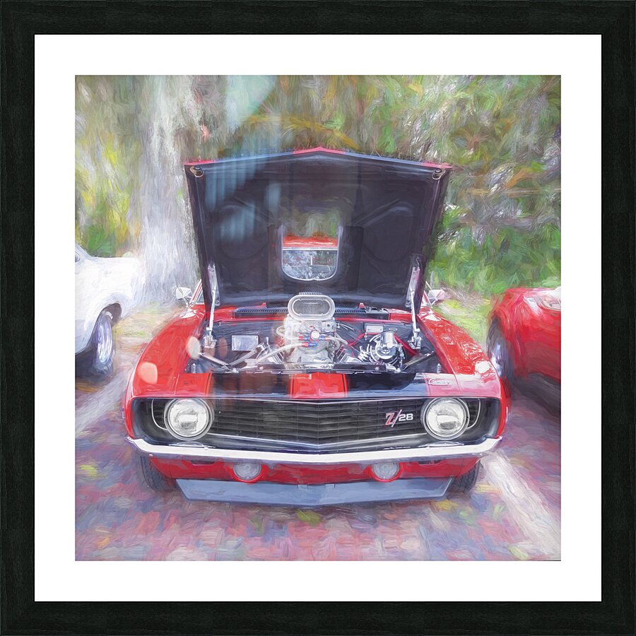 1969 Red Camaro Z28 X4 3 Picture Frame print