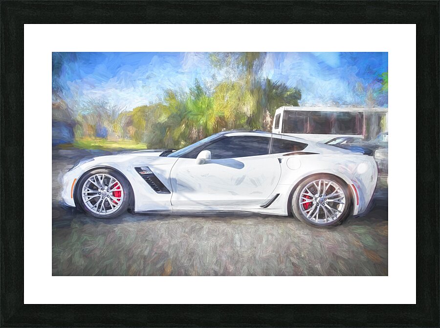 2017 White Chevrolet Corvette ZO6 X15 2 Picture Frame print