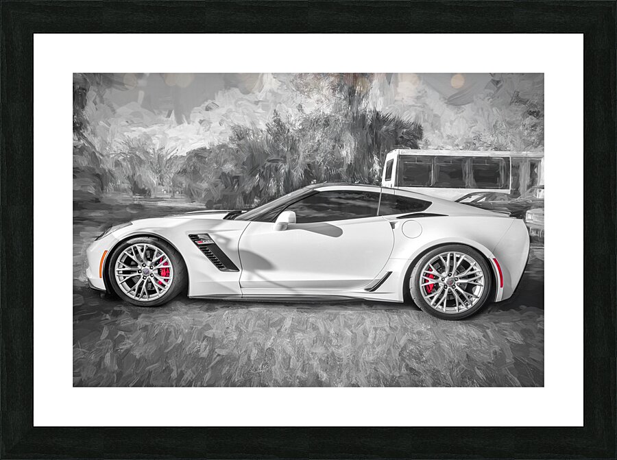 2017 White Chevrolet Corvette ZO6 X15 5 Picture Frame print