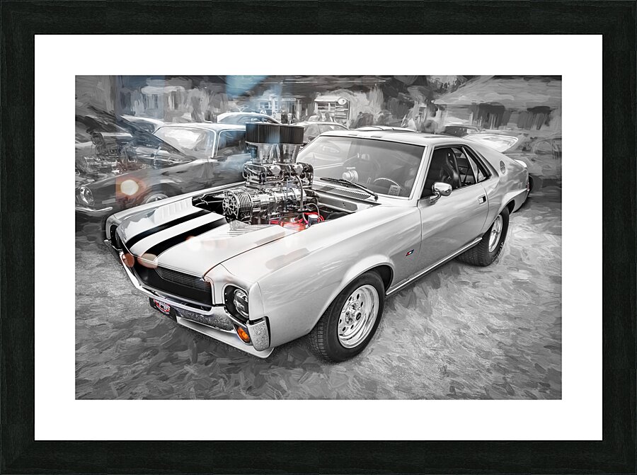 1968 Silver AMC AMX X 2 Picture Frame print