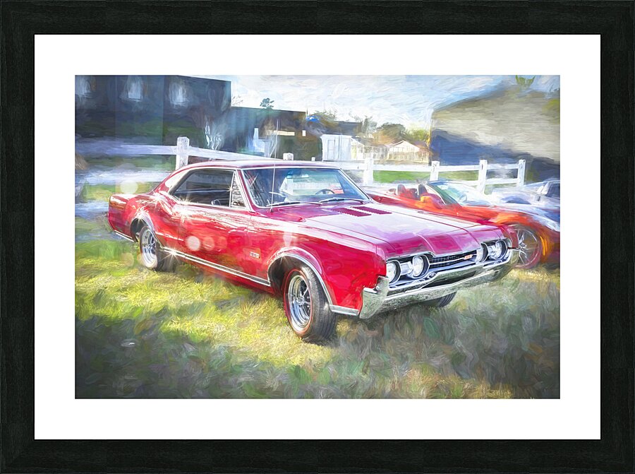 1967 Red Oldsmobile 442 X 5 Picture Frame print