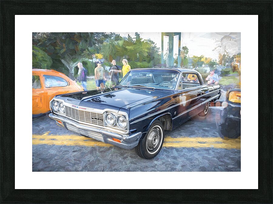 1964 Blue Chevrolet Impala X 4 Picture Frame print