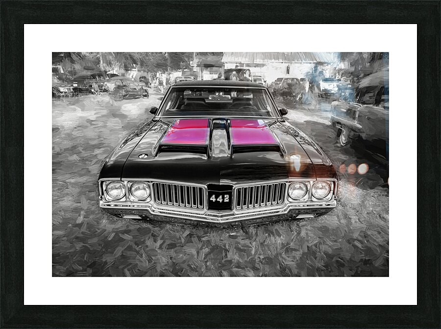 1970 Black Oldsmobile 442 W30 X 11 Picture Frame print