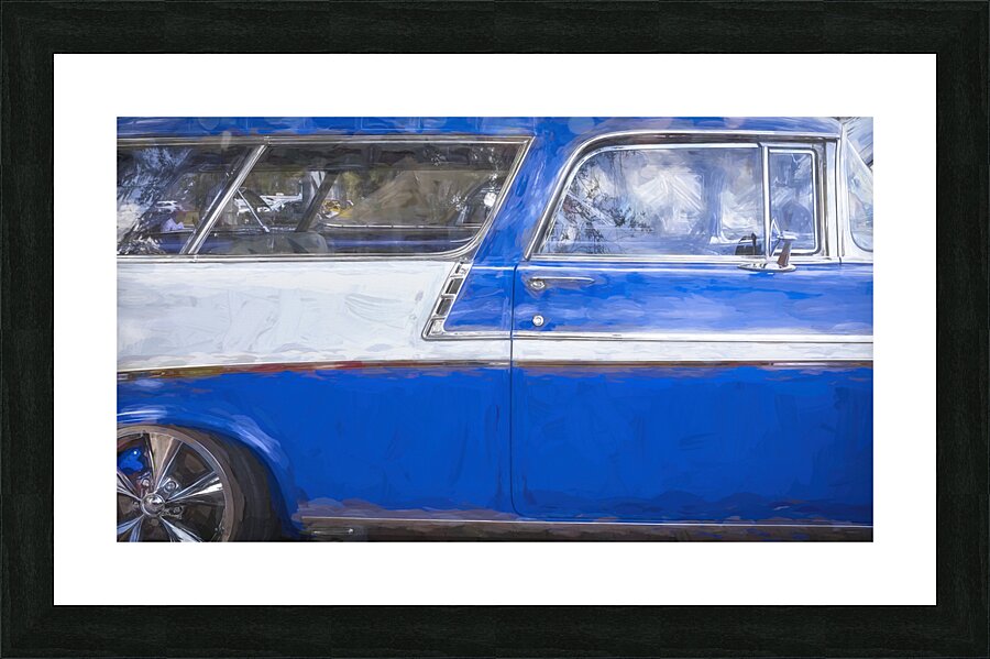1956 Blue Chevrolet Bel Air Nomad Station Wagon X 3 Picture Frame print
