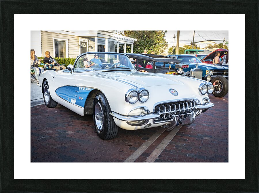 1958 White Corvette C1 X 12 Picture Frame print