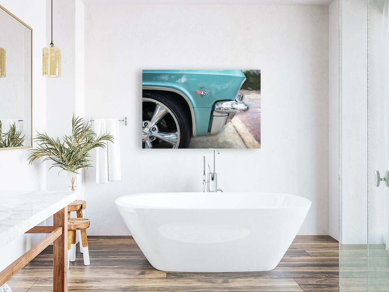 1965 Blue Chevrolet Impala SS Convertible X4 4 Reproduction