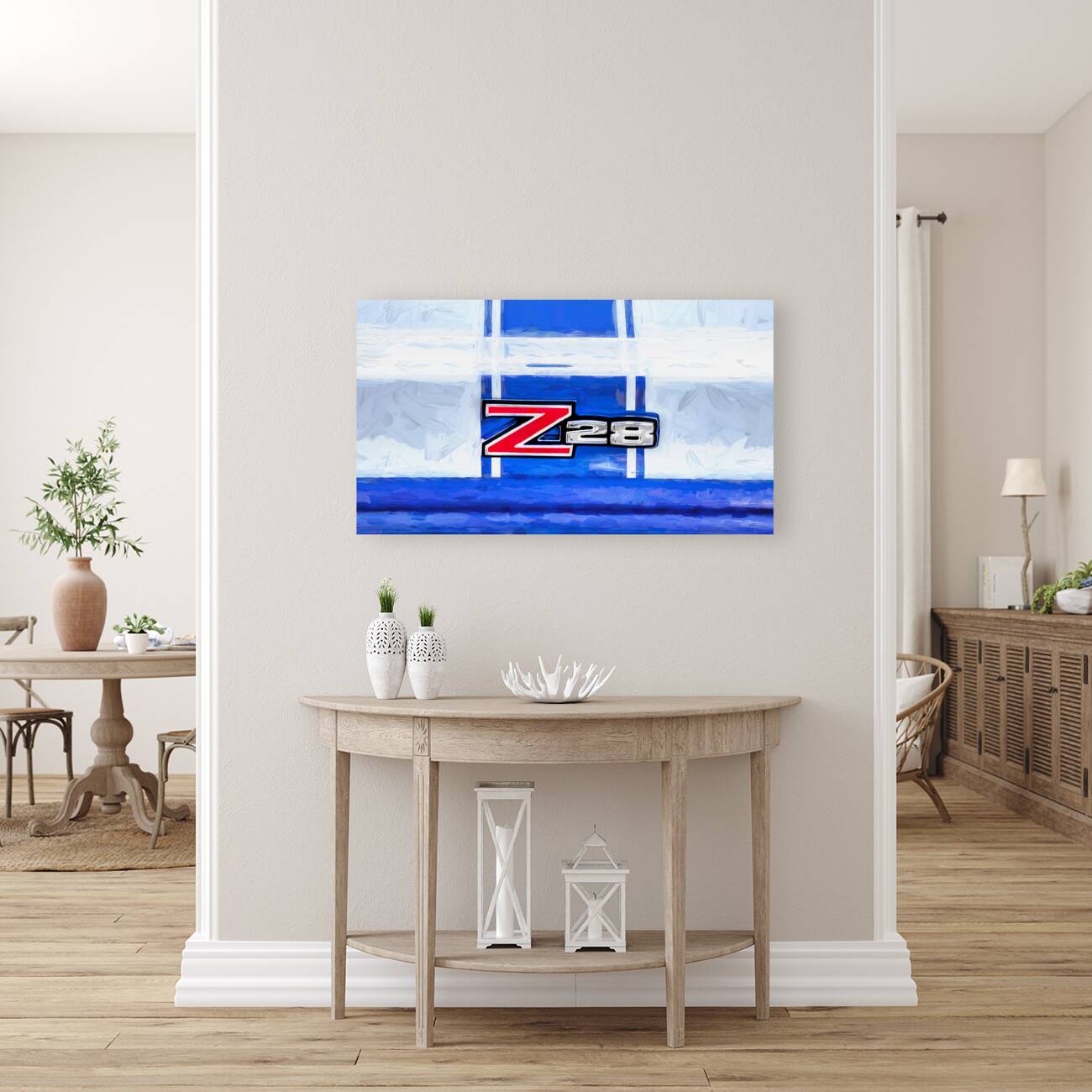  1973 Blue & White Chevrolet Camaro Z28 X 10 Reproduction