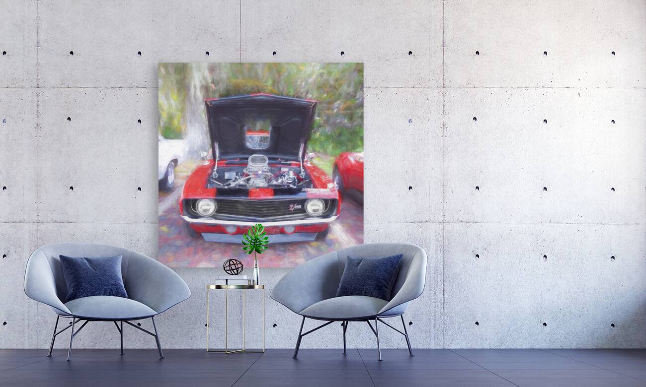 1969 Red Camaro Z28 X4 3 Reproduction