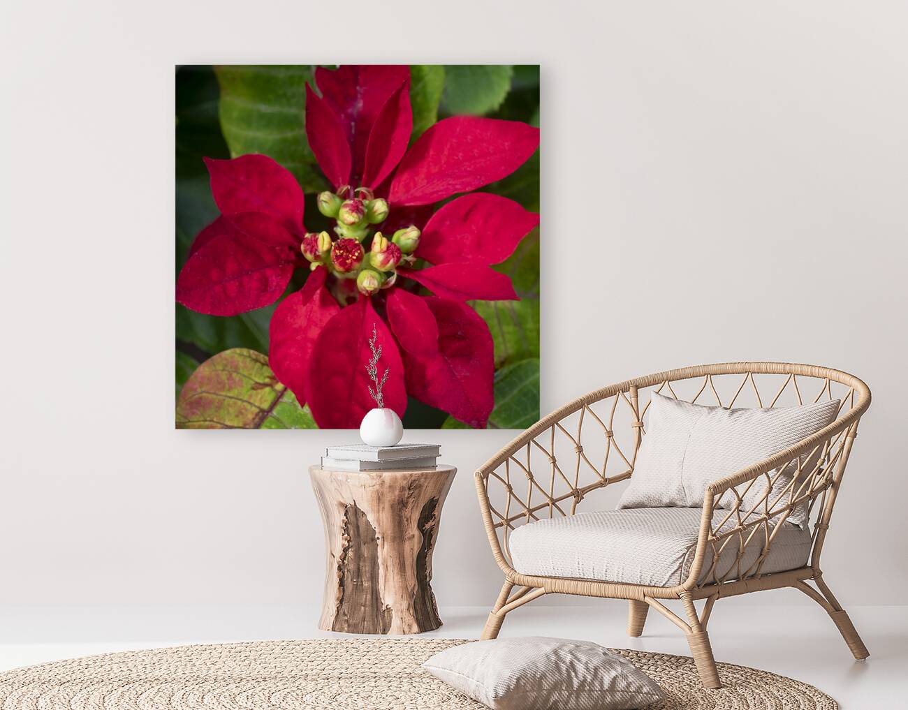 Red Christmas Poinsettia Leaves X 2 Reproduction