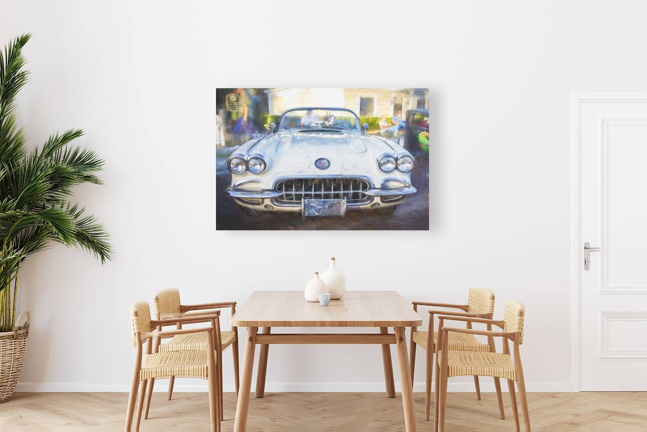 1958 White Corvette C1 X 11 Reproduction