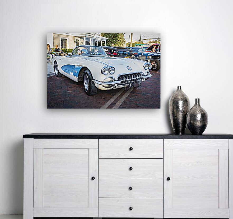 1958 White Corvette C1 X 12 Reproduction