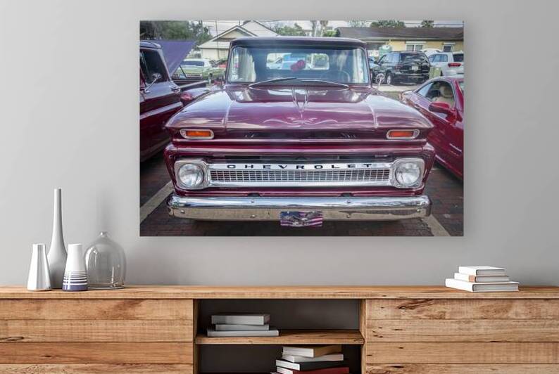 1966 Burgundy Chevrolet Custom C10 Pick Up Truck X100 7 by Rich Franco