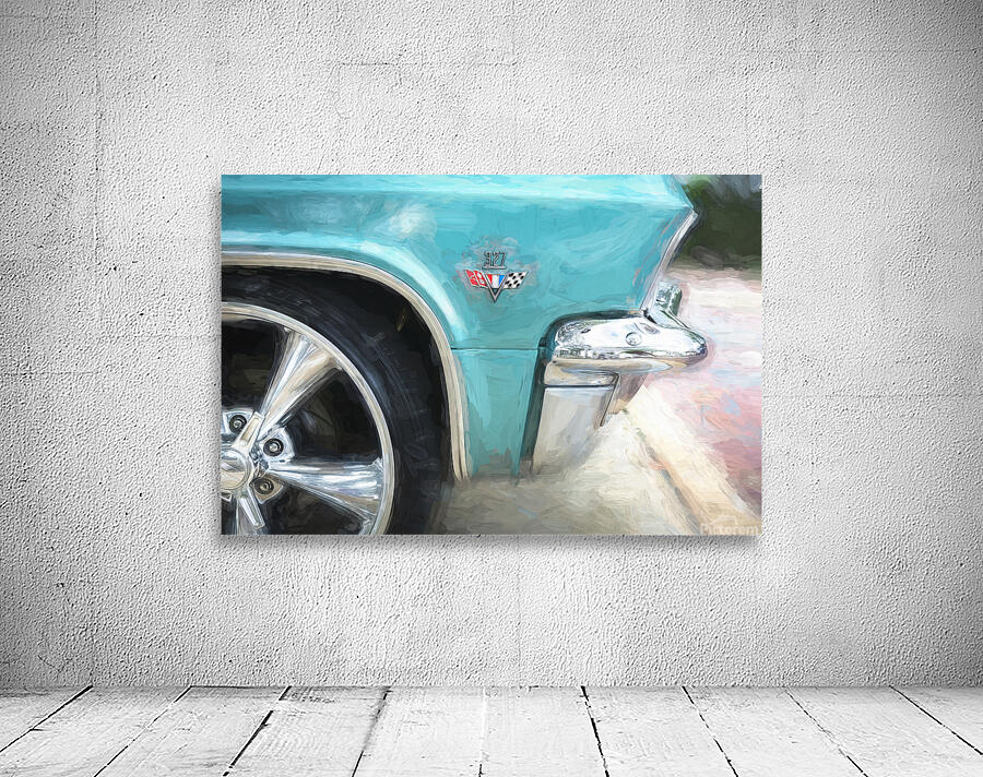 1965 Blue Chevrolet Impala SS Convertible X4 5 Wall Preview