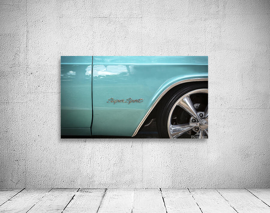 1965 Blue Chevrolet Impala SS Convertible X4 10 Wall Preview