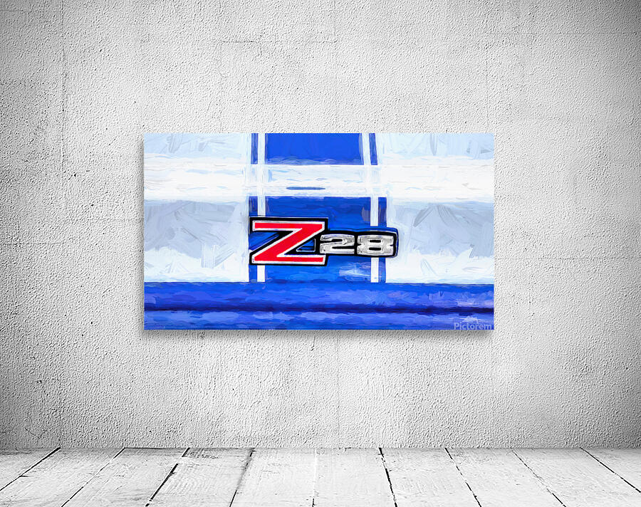  1973 Blue & White Chevrolet Camaro Z28 X 10 Wall Preview