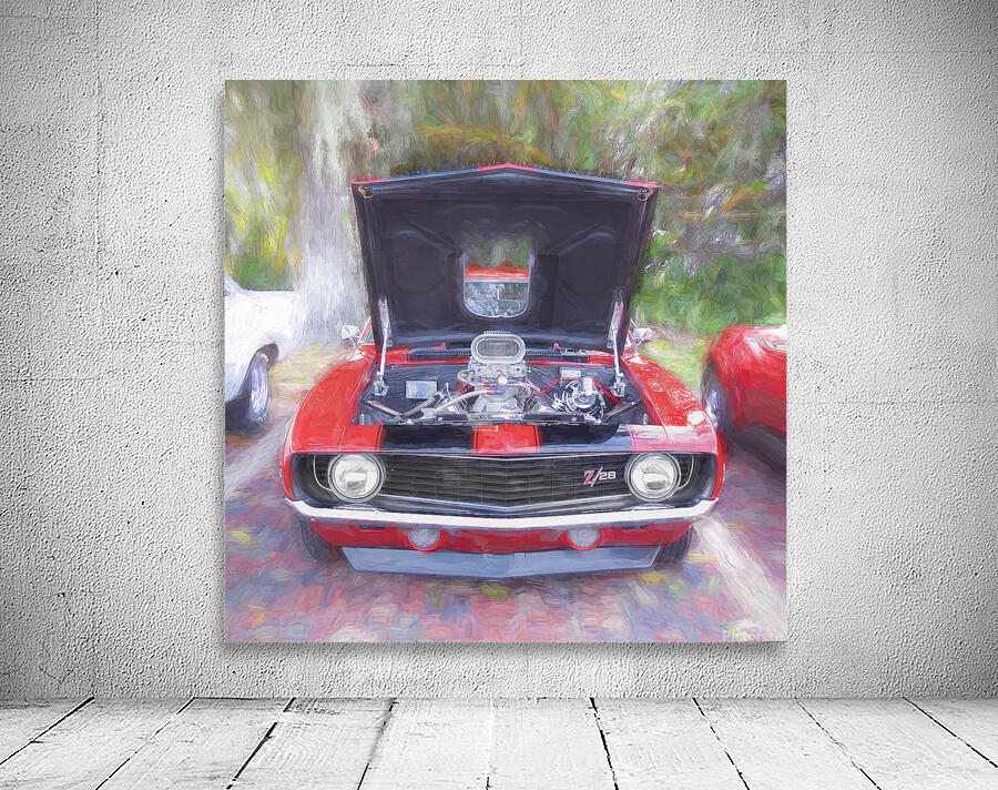 1969 Red Camaro Z28 X4 3 Wall Preview