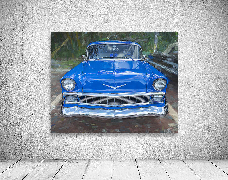 1956 Blue Chevrolet Bel Air Nomad Station Wagon X 6 Wall Preview