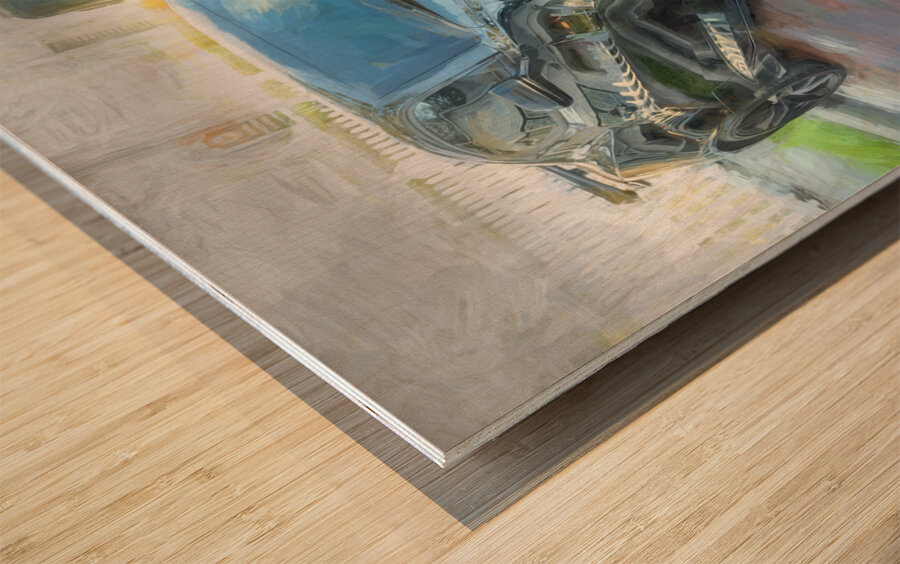 2019 Black Chevrolet Camaro LT1 SS X 4 Wood print