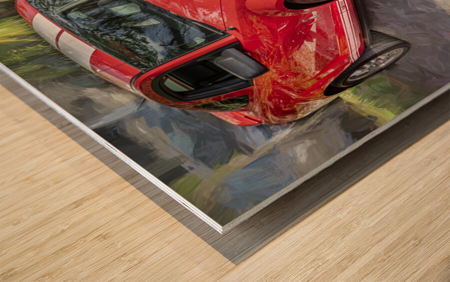 2007 Red Ford Shelby Mustang GT500 X 4 Wood print