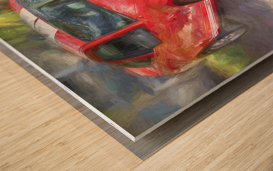 2007 Red Ford Shelby Mustang GT500 X 5 Wood print