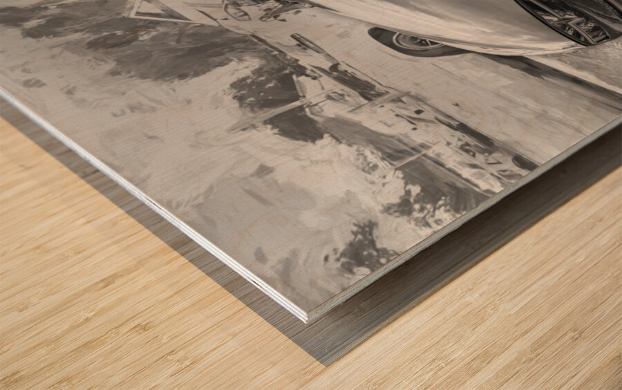 2015 Grey Tesla Model S P85D X 8 Wood print