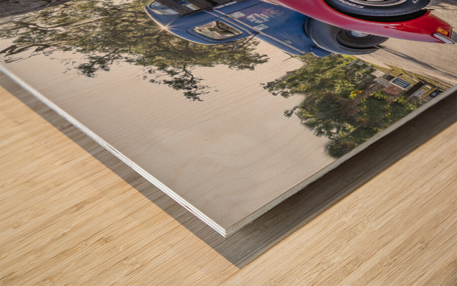 1971 Red Chevrolet C3 Corvette x 18 Wood print