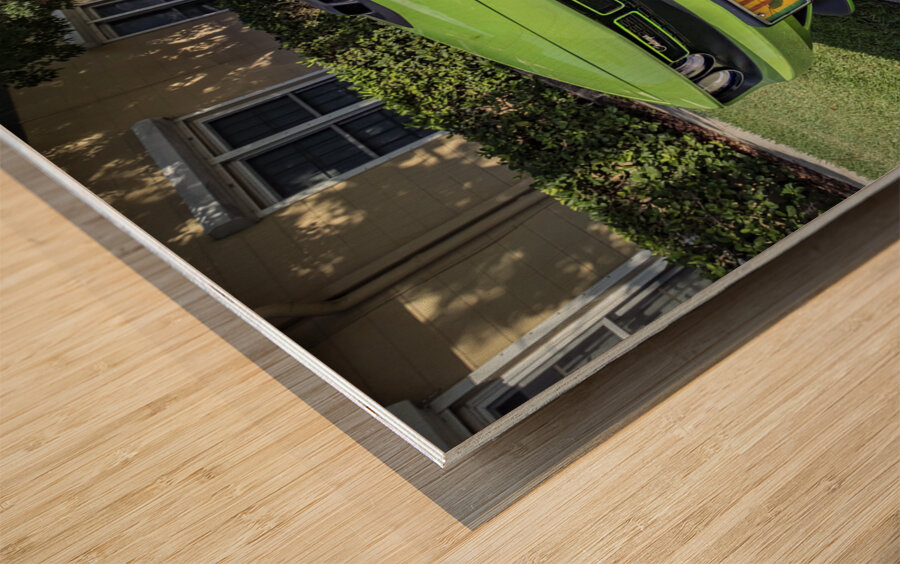 2020 Green Dodge Challenger Hemi RT Shaker X2 10 Wood print