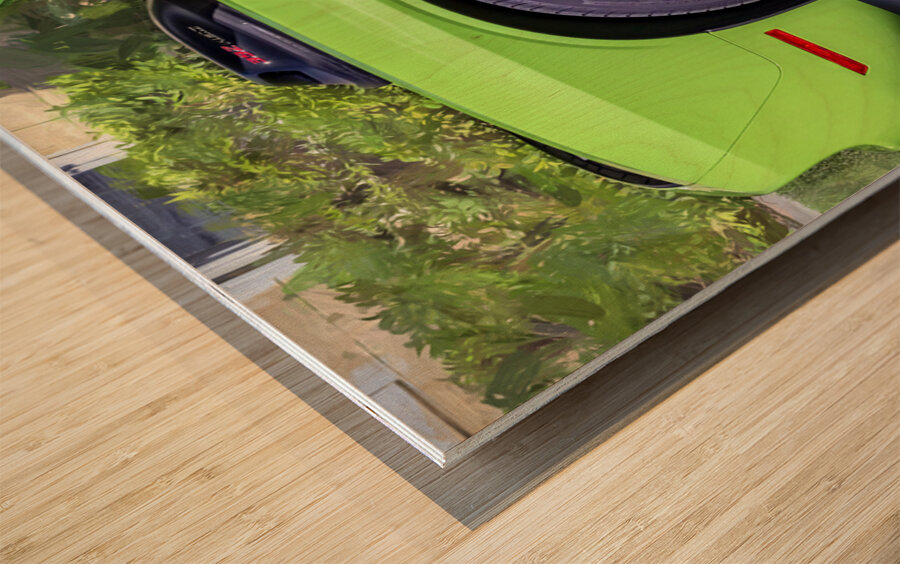 2020 Green Dodge Challenger Hemi RT Shaker X2 23 Wood print