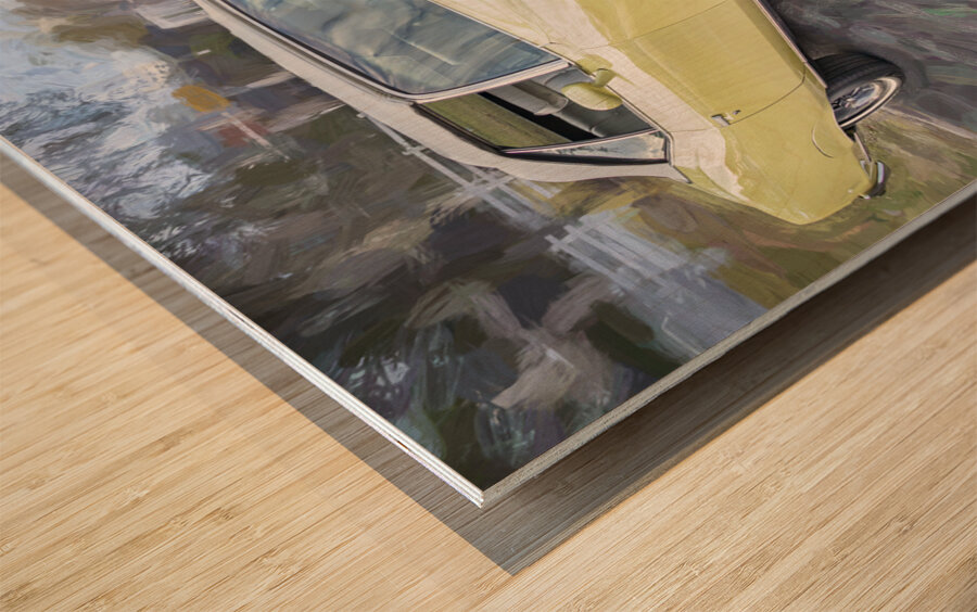 1975 Yellow Pontiac Grandville Brougham Convertible X1 10 Wood print