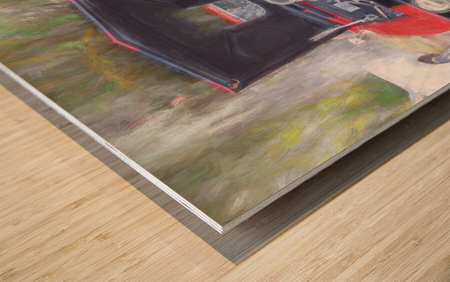 1969 Red Camaro Z28 X4 3 Wood print