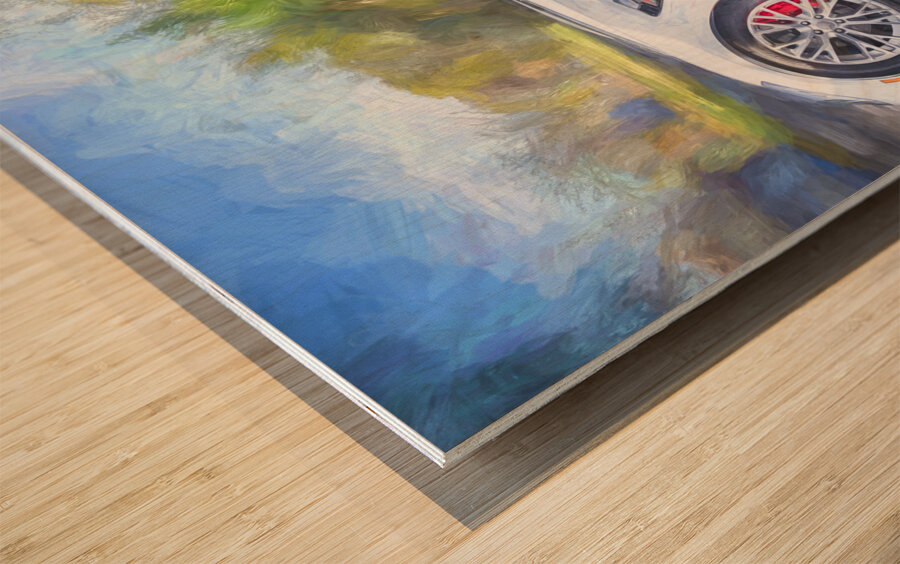 2017 White Chevrolet Corvette ZO6 X15 2 Wood print