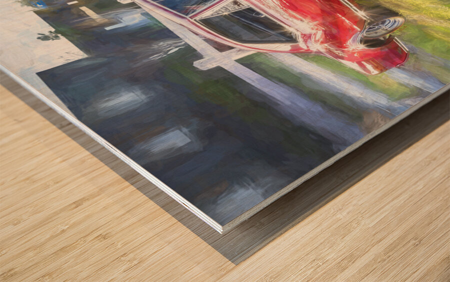 1967 Red Oldsmobile 442 X 5 Wood print