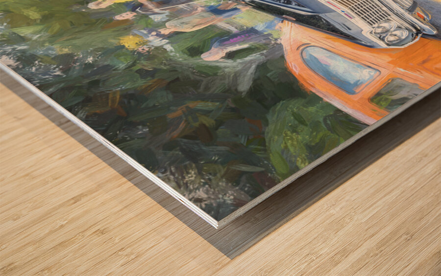 1964 Blue Chevrolet Impala X 4 Wood print