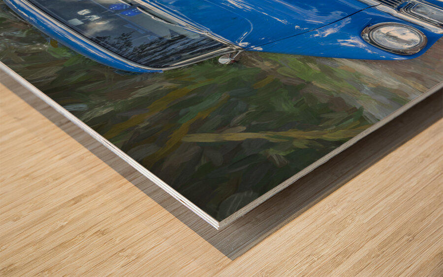 1956 Blue Chevrolet Bel Air Nomad Station Wagon X 6 Wood print