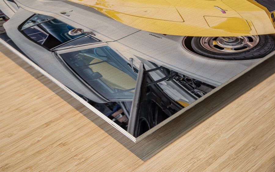 1980 Yellow C3 Chevrolet Corvette X 1 Wood print