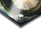 Surreal background depicting a huge portal opening into a fantasy world. The portal is made of intertwined trees Acrylic print