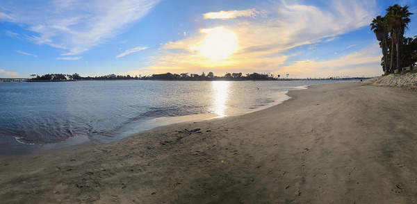 Panoramic San Diego Sunset on the Beach  Digital Download