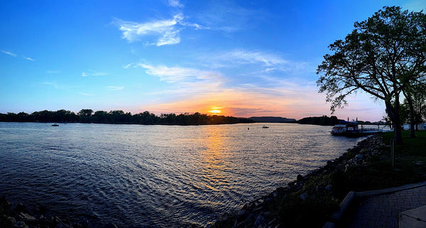 “When the River Dreams” Sunsets in La Crosse Panoramic 1 Digital Download