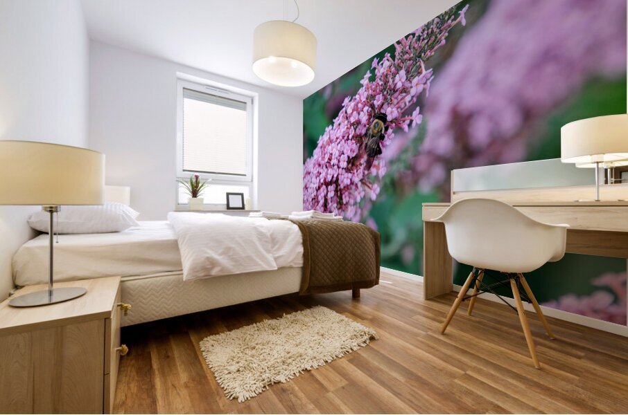 Sustaining Grace:  The Bee and the Butterfly Bush Mural print