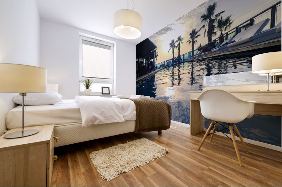 Velvet Pool Burning Sky Mural print