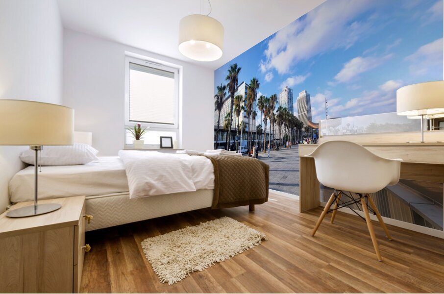Sun-Kissed Horizons: Barcelona Beach Mural print