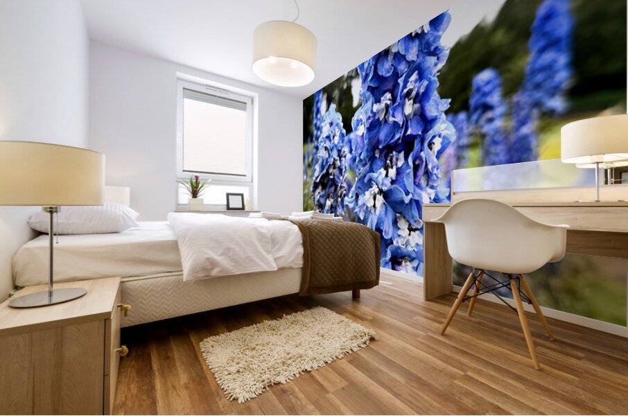 Blue Spire in Bloomstorm: Larkspur Mural print