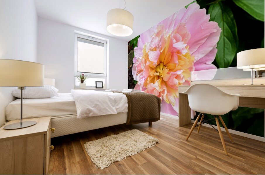 Raspberry Sundae: The Painter’s Peony Mural print