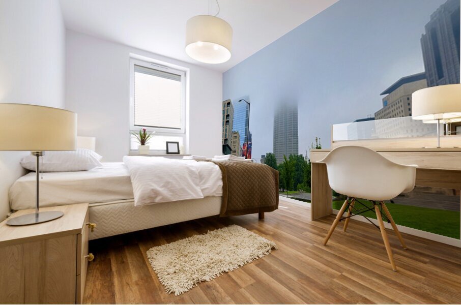 Fogbound Skyline Stroll Impression murale