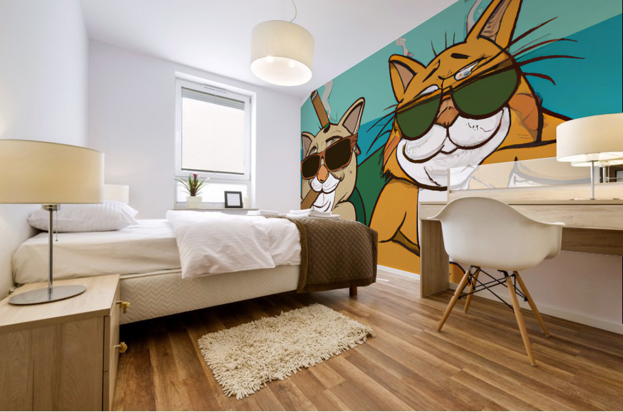 BadCatz Beach Bums 1B Mural print