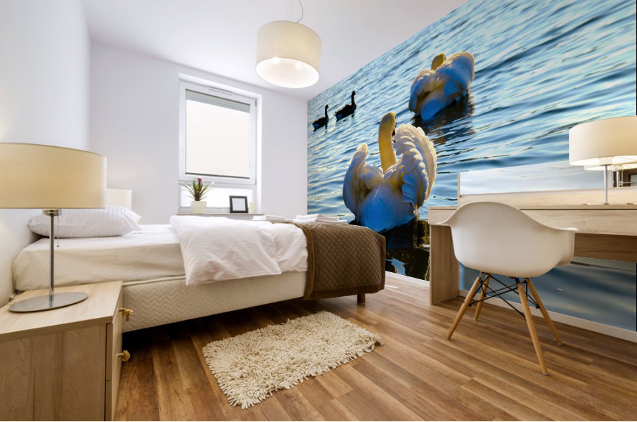 Behind Wings of Love Mural print