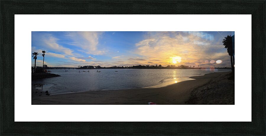 Panoramic San Diego Sunset: Moments between Light and Tide Picture Frame print